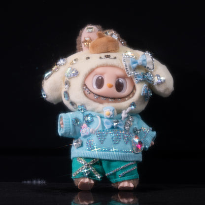 Labubu×Sanrio Handcrafted Diamond Pendant