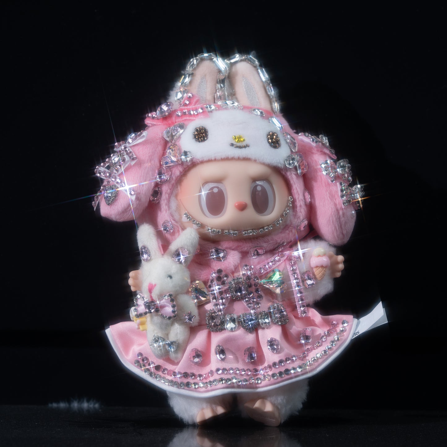 Labubu×Sanrio Handcrafted Diamond Pendant
