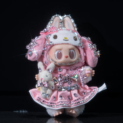 Labubu×Sanrio Handcrafted Diamond Pendant