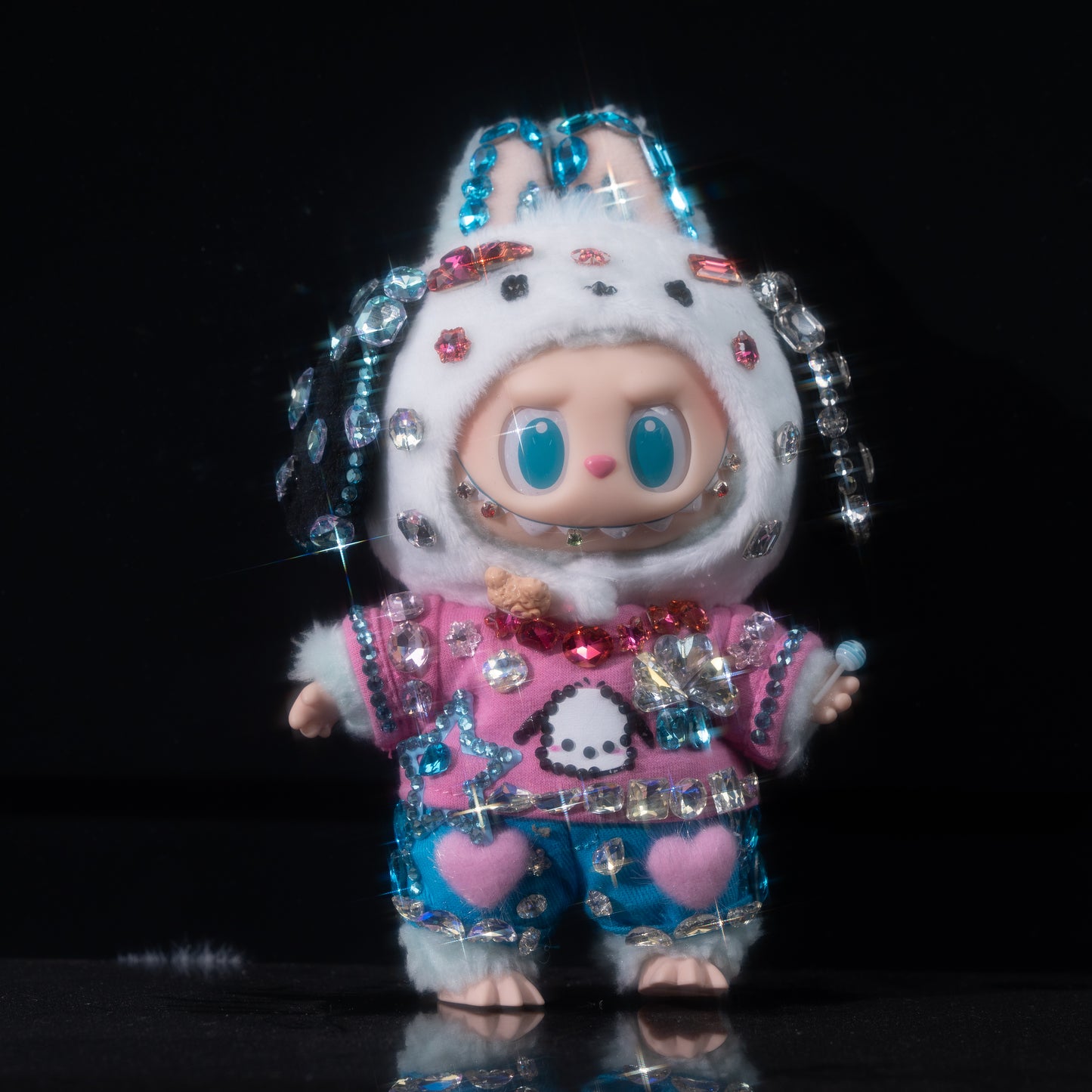 Labubu×Sanrio Handcrafted Diamond Pendant