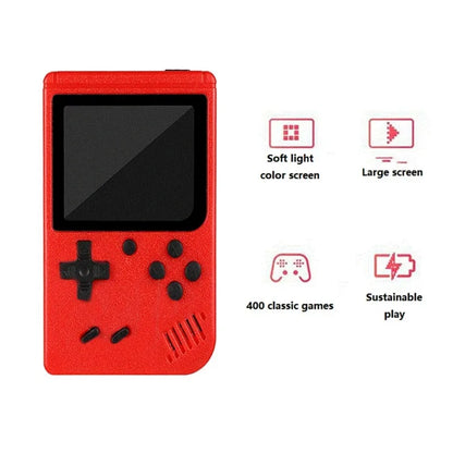 Retro Mini Handheld Game Console - 400 Classic Games, Rechargeable, TV Output & 2-Player Mode, Fun Gaming Toy for Kids & Adults