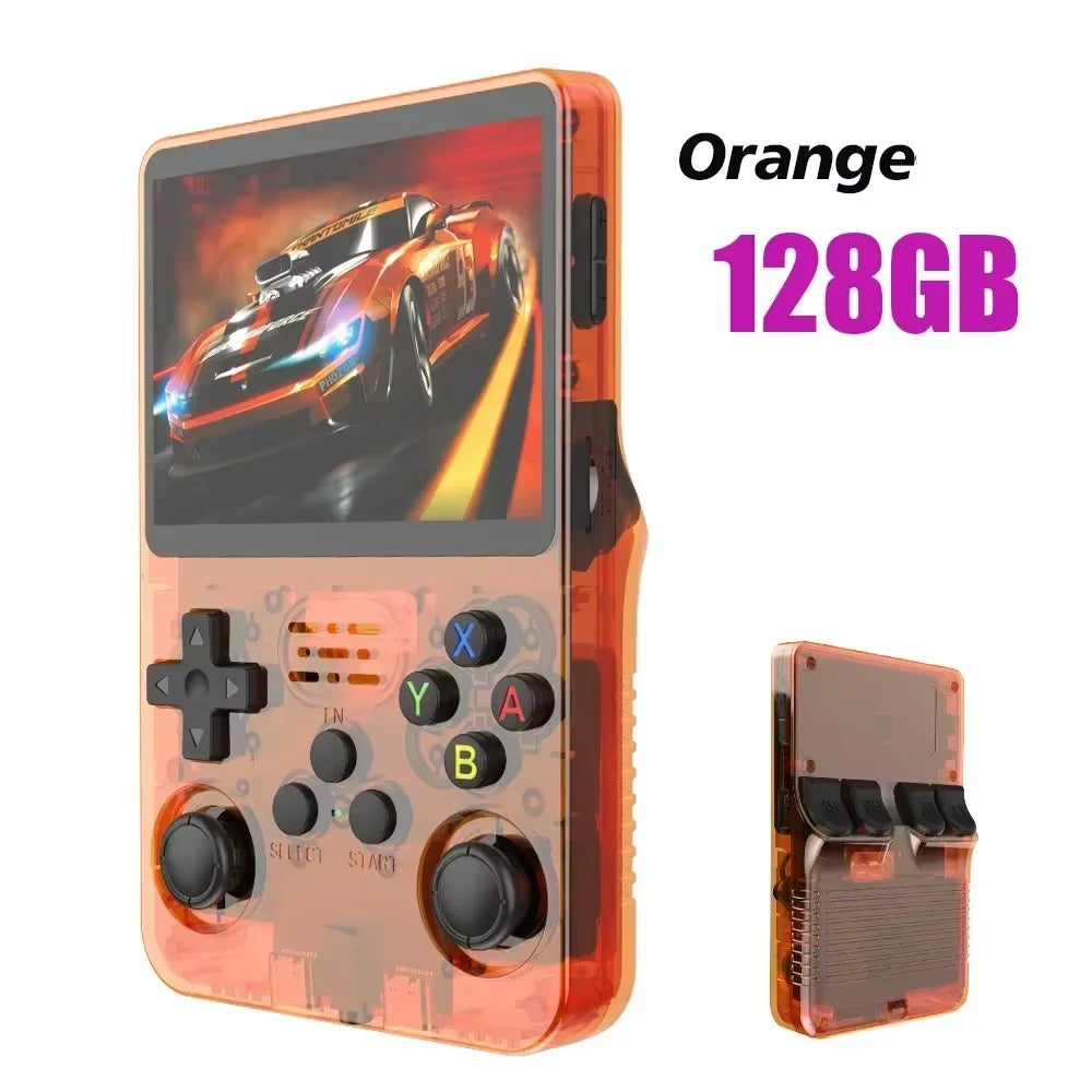 R36S Retro Handheld Game Console | ARKOS System 3.5" IPS Screen 128G Built-in Games Portable Pocket Video Player Gift for Boys