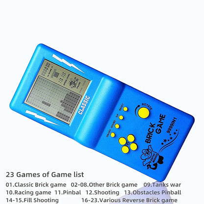 New Brick Game Console | Large Screen Nostalgic Puzzle Game, 23 Built-in Block Games, Adjustable Speed & Difficulty, Battery Powered (2 AA)