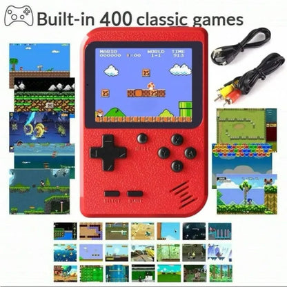 Retro Mini Handheld Game Console - 400 Classic Games, Rechargeable, TV Output & 2-Player Mode, Fun Gaming Toy for Kids & Adults
